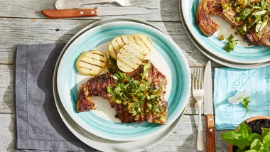 Steaks with Jalapeno and Coriander Salsa