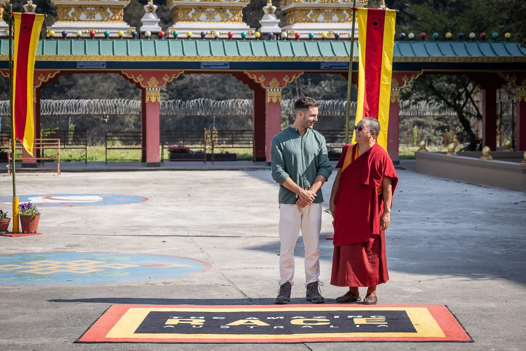 Beau Ryan The Amazing Race Australia 2025 with pit stop greeter