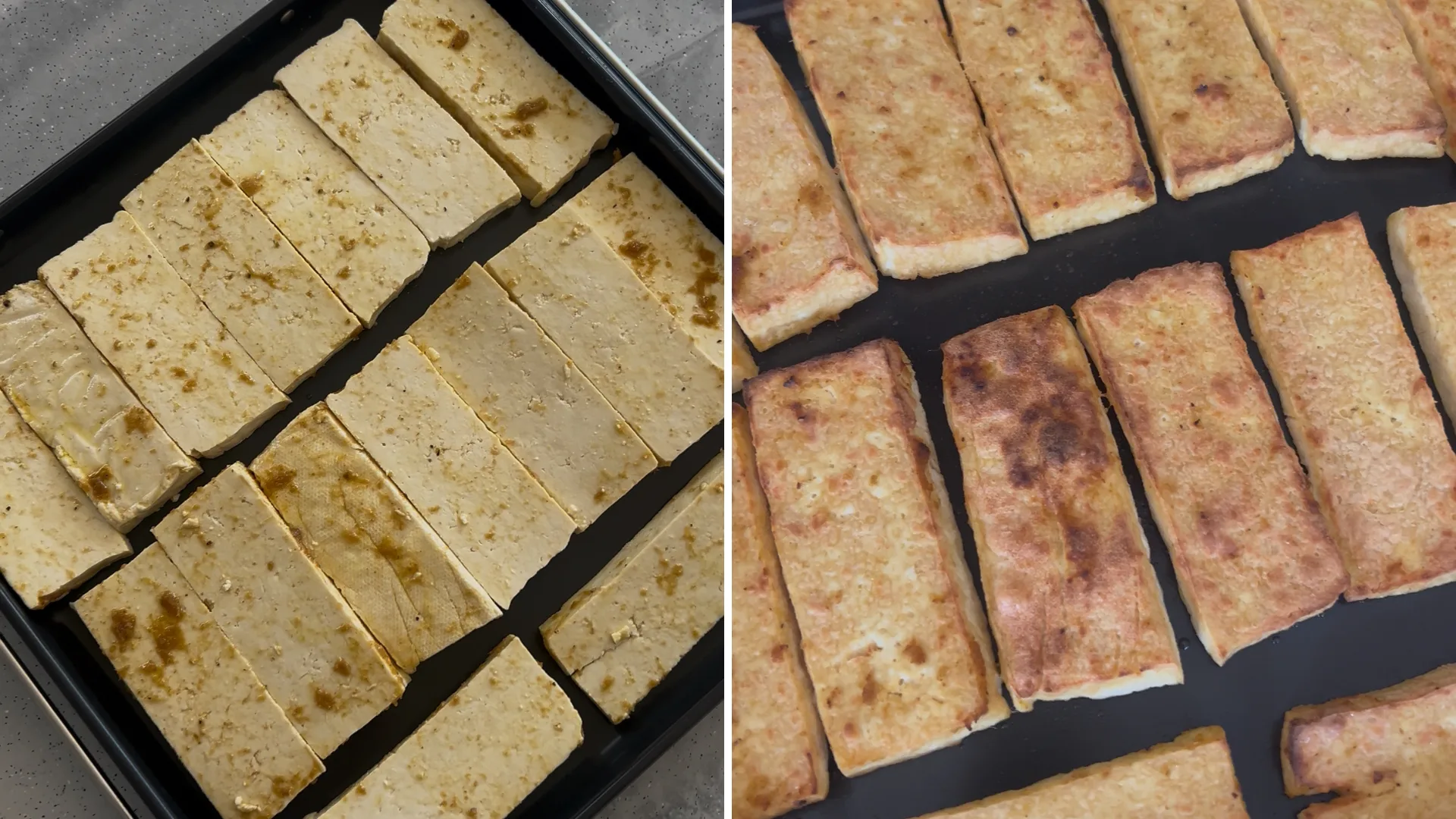 Tofu before and after