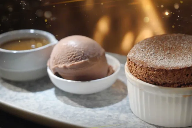 Justin and Will Chocolate Souffl&eacute; with Chocolate Ice Cream and Caramel Whiskey Sauce My Kitchen Rules