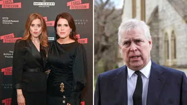 Princess Eugenie and Princess beatrice and Andrew