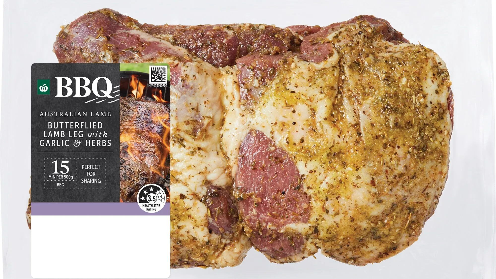 BBQ Butterflied Lamb Leg Garlic & Herb Product Shot