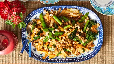 Beef and Noodle Stir-Fry with Cashews