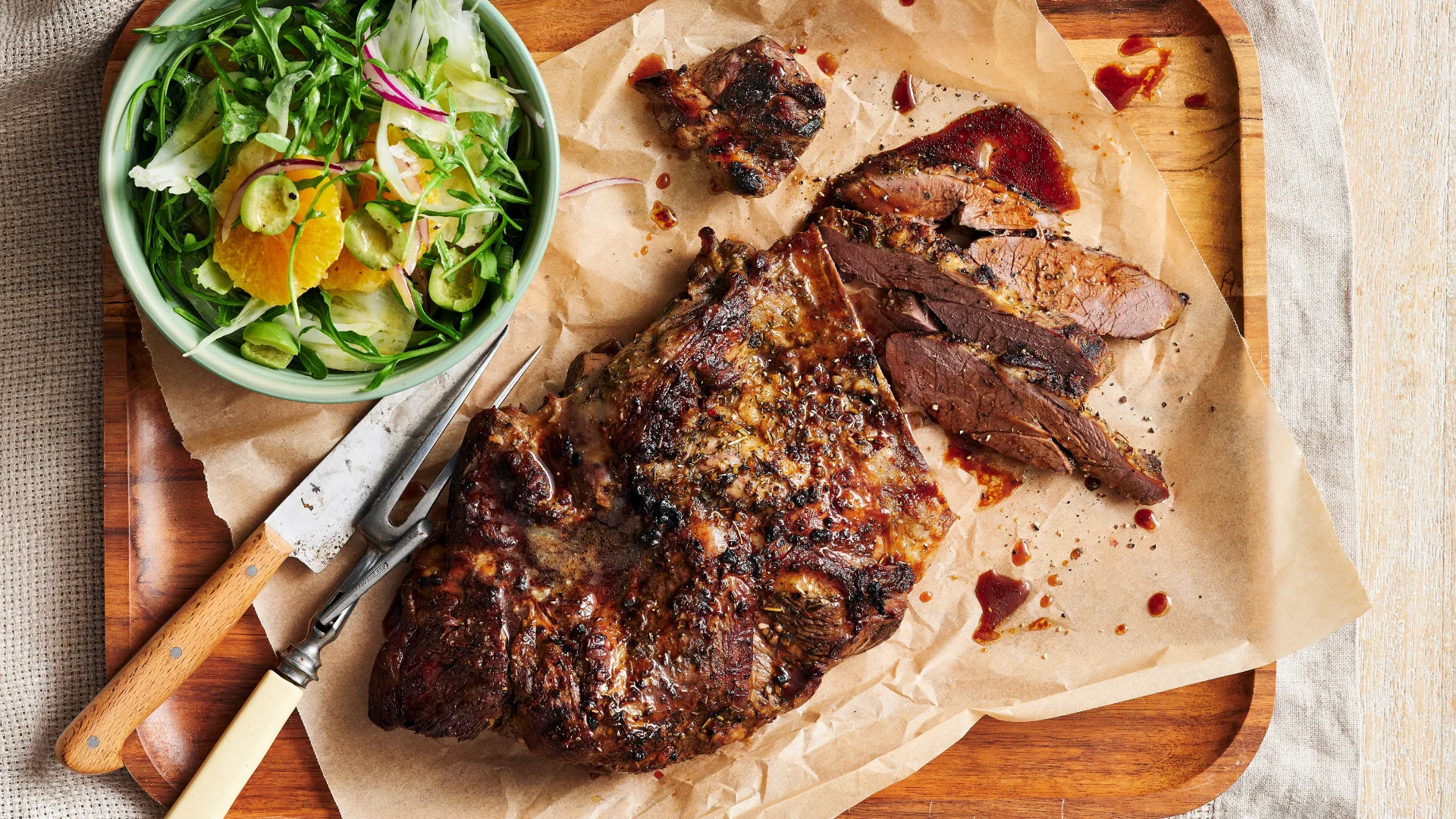 Butterflied Lamb with Sicilian Salad
