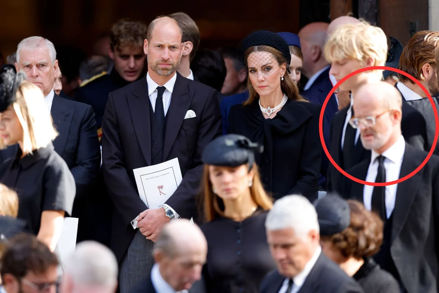 Lord Nicholas Windsor at his mother's funeral with Kate and WIlliam