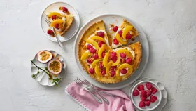 Passionfruit Melba Custard Tart