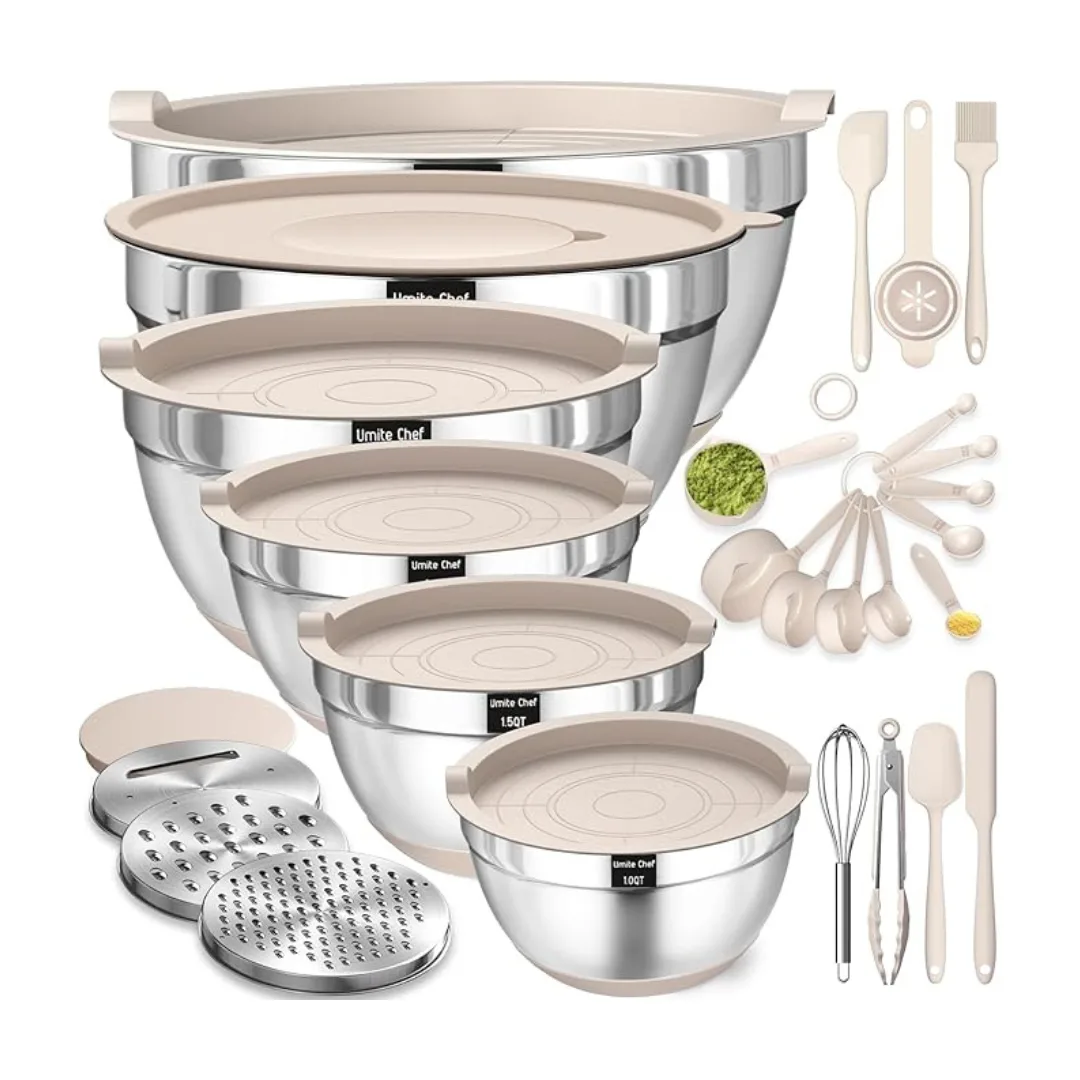 Umite Chef Mixing Bowls with Airtight Lids Set & Gadgets
