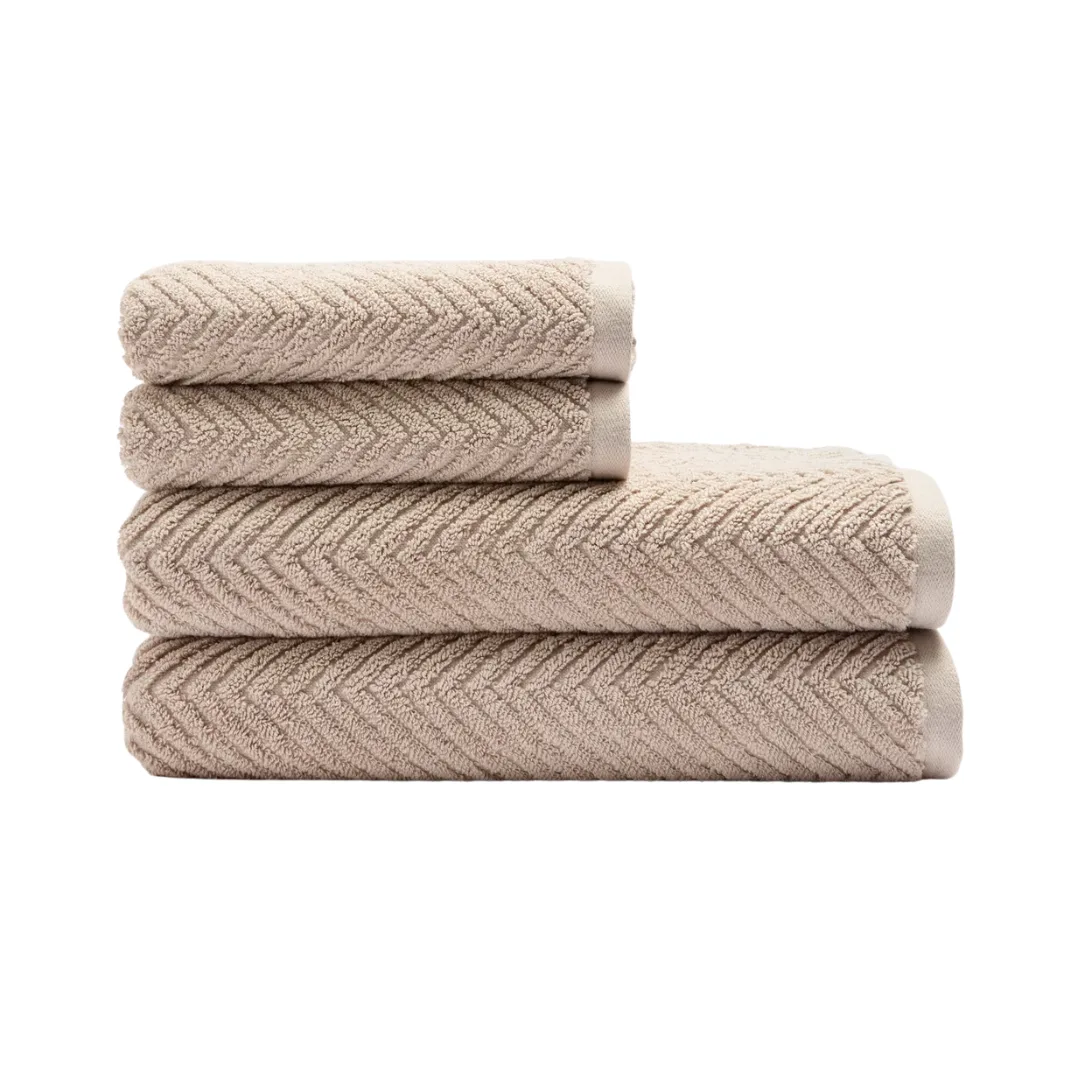 Remo 4-Piece Towel Set in Pale Taupe 
