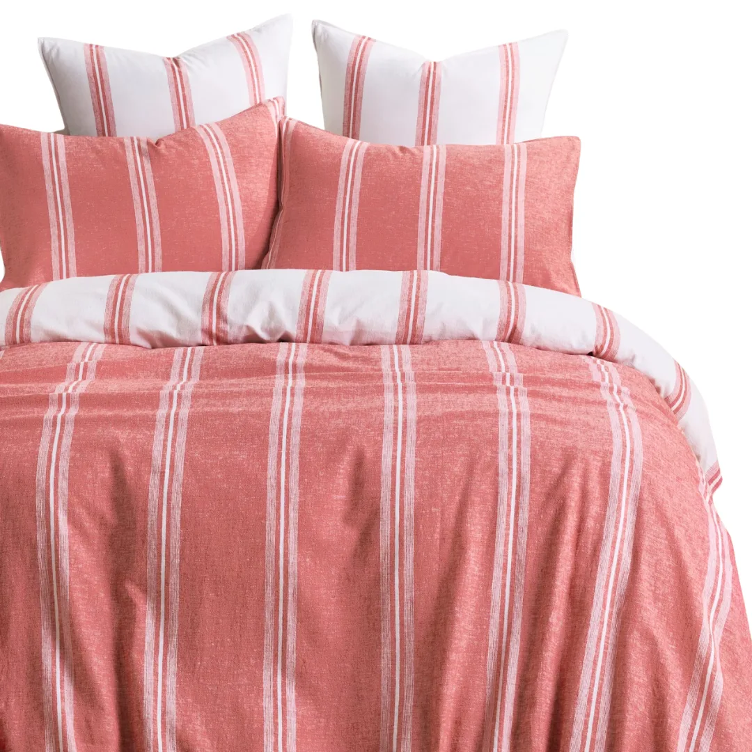 Rowie Stripe Linen/Cotton Quilt Cover Set
