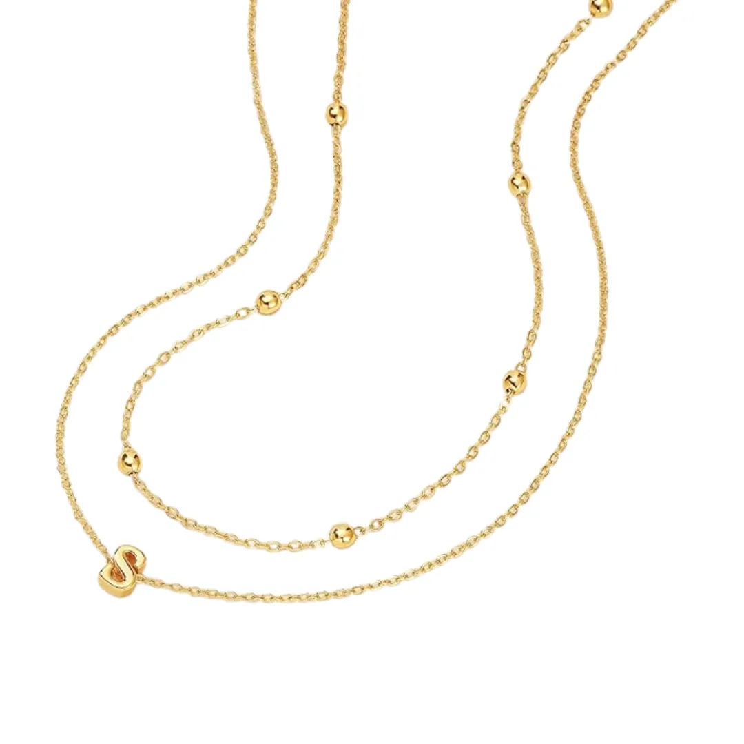 Tiny Initial Layered Necklace
