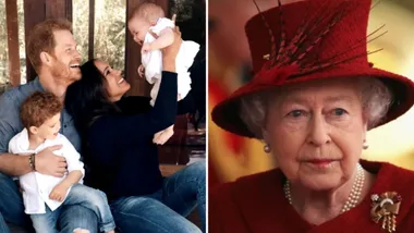 Harry, Meghan, Archie and Lilibet and Queen Elizabeth