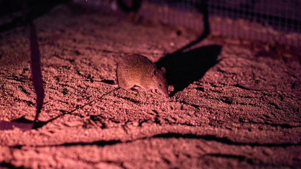 Eastern barred bandicoot at Mt Rothwell Odonata Foundation sanctuary