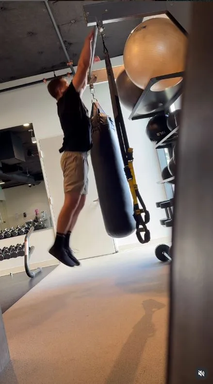 Chandler Powell working out 