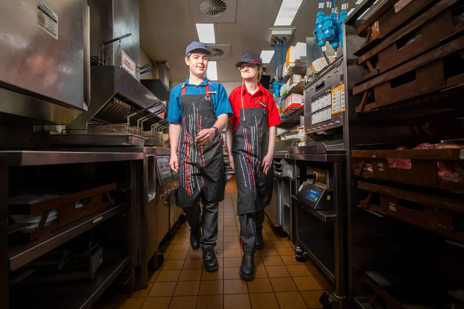 Ethan and a colleague at McDonald's