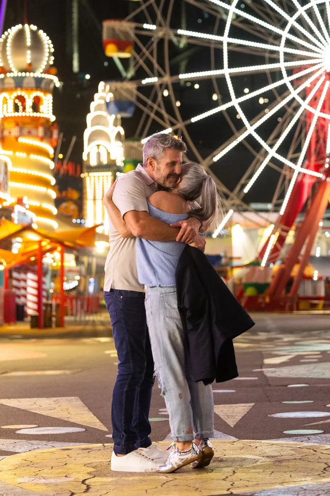 Terri and Bear at Luna Park on The Golden Bachelor