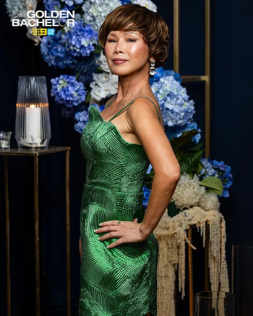 Sunny Long The Golden Bachelor wearing wig she bought when she was diagnosed with cancer