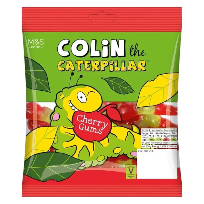 M&S Colin the Caterpillar Cherry Gums 170g - $6