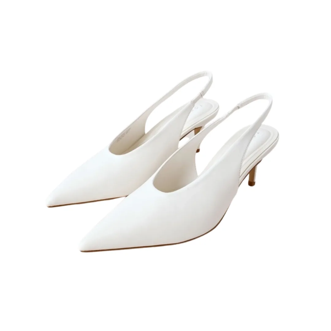 Elle Heeled Shoes in Bright White
