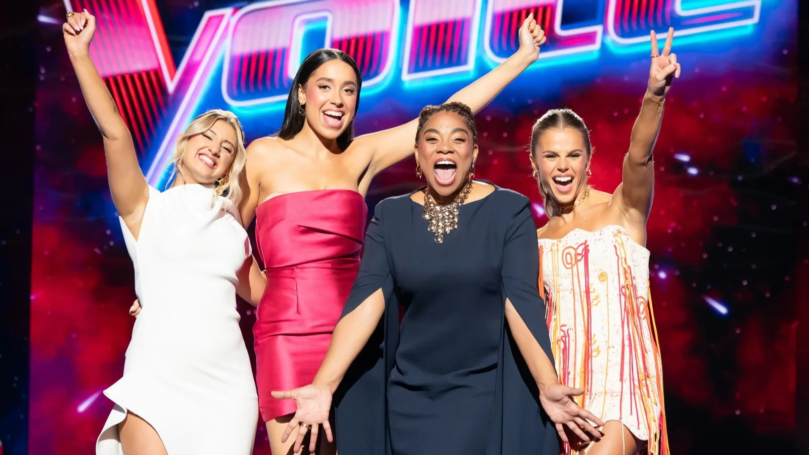 The Voice Australia 2025 grand finalists Alyssa Alyssa Delpopolo, Bella Parnell, Cle Morgan and Cassie Henderson