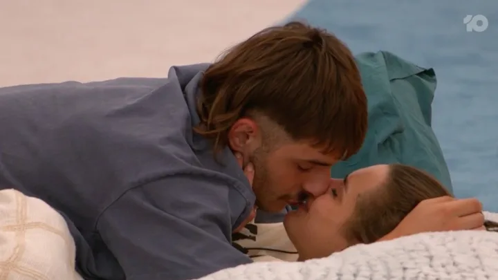 Big Brother stars Colin and Holly raise eyebrows with first kiss