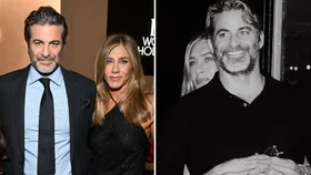 Jennifer Aniston cosies up to her boyfriend Jim Curtis in rare snap