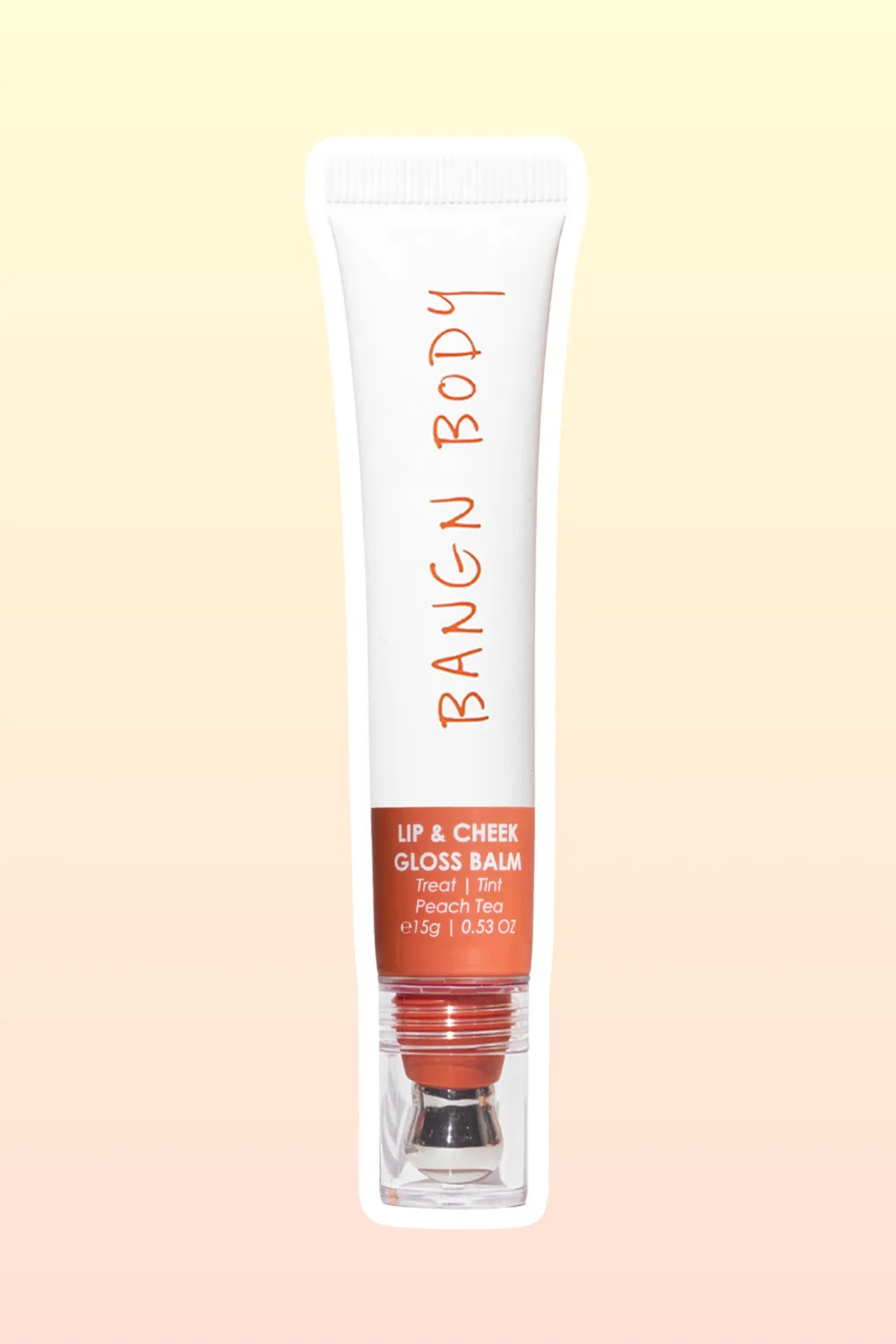 bangn body peach tea lip and cheek gloss balm