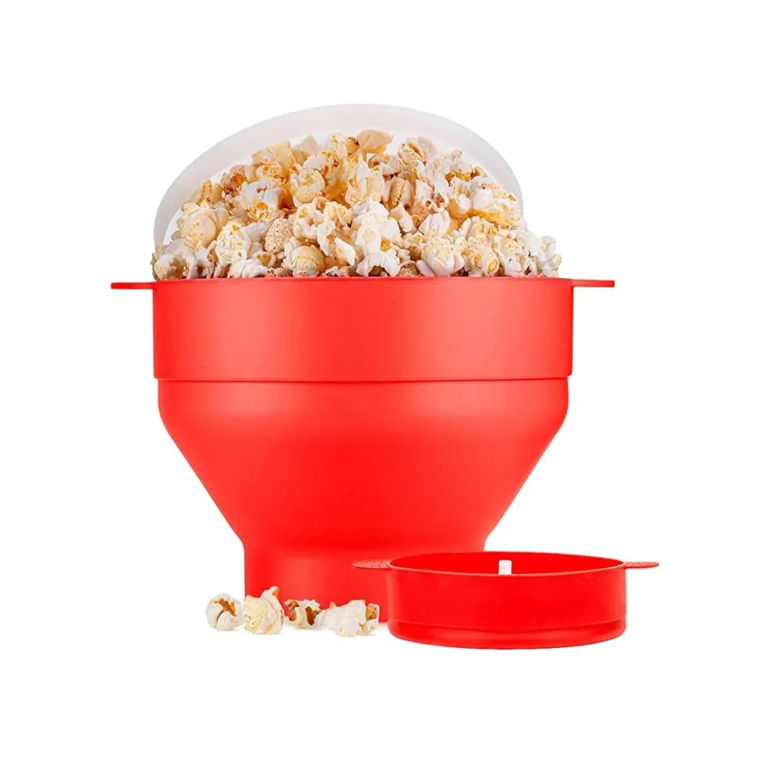 Collapsible Silicone Popcorn Popper Bowl for Microwaves