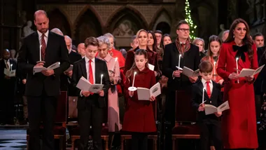 Princess Catherine with children and Prince William at 2024 Christmas concert