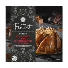 coles sticky date pudding with butterscotch sauce 
