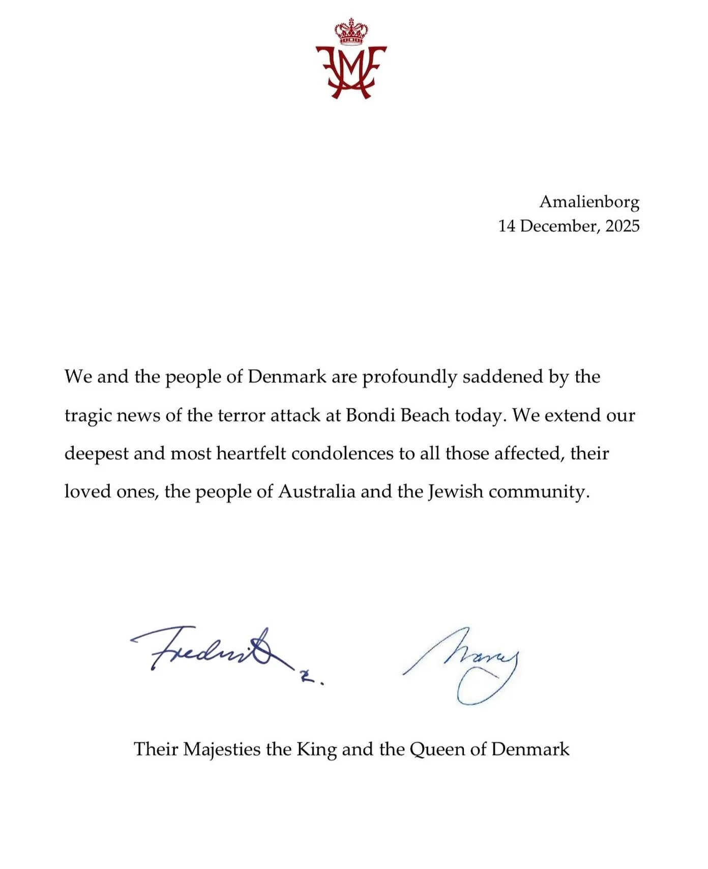 King Frederik and Queen Mary of Denmark