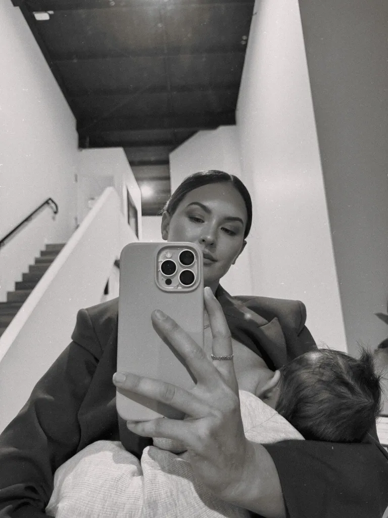 Jesinta Franklin with her baby Bam