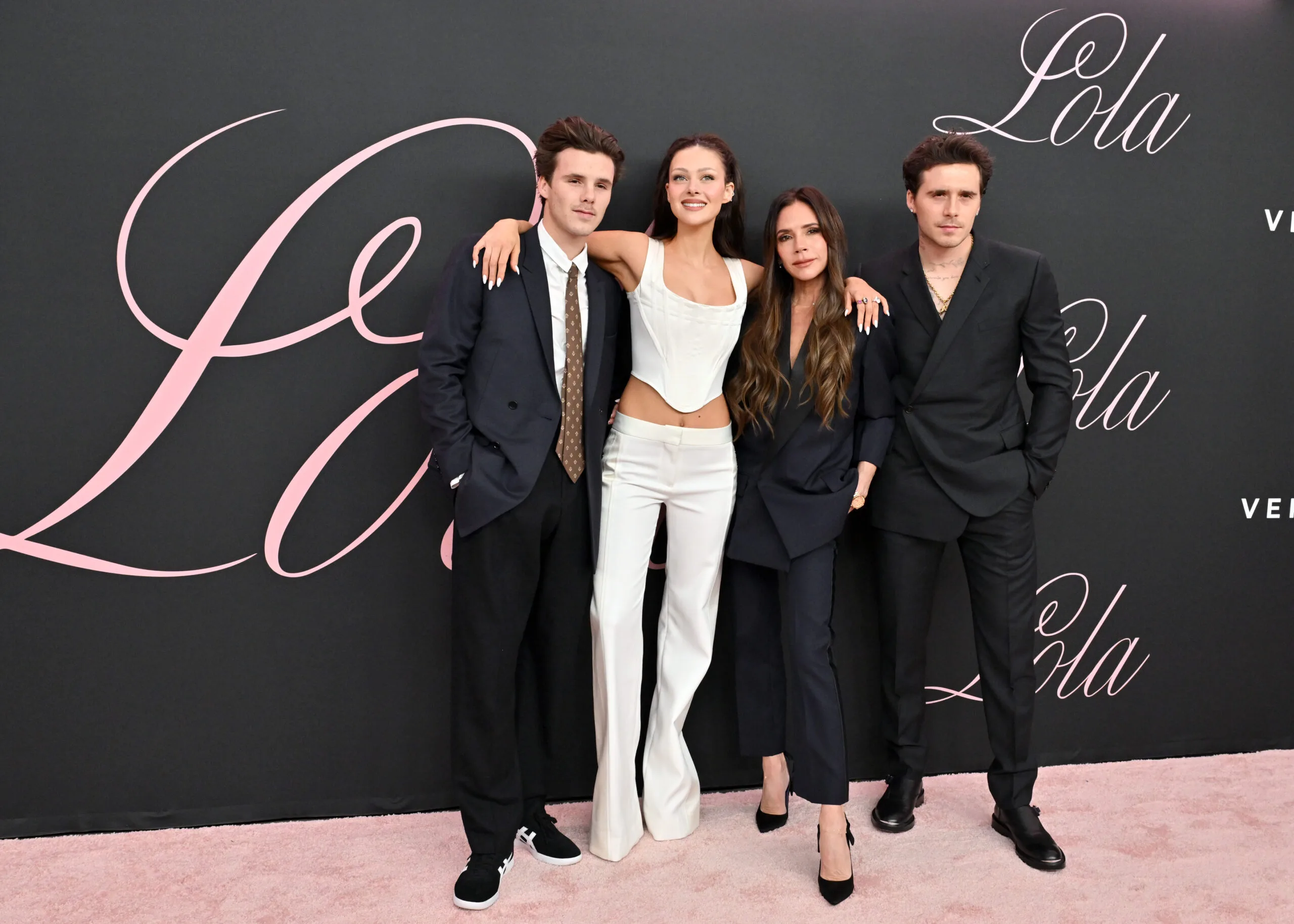 Cruz Beckham, Nicola Peltz Beckham, Victoria Beckham and Brooklyn Peltz Beckham 