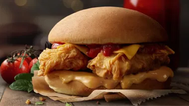 Red Rooster Parmi Burger