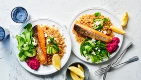 Crispy Skin Salmon with Moroccan Couscous