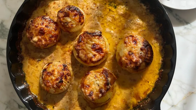 Creamy Whole Baked Onions