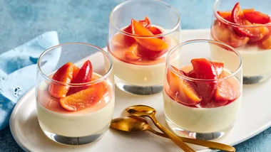 Vanilla Panna Cotta with Honey Nectarines