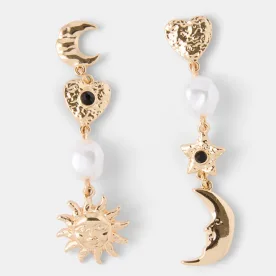 kmart Celestial Drop Earrings - Gold Tone