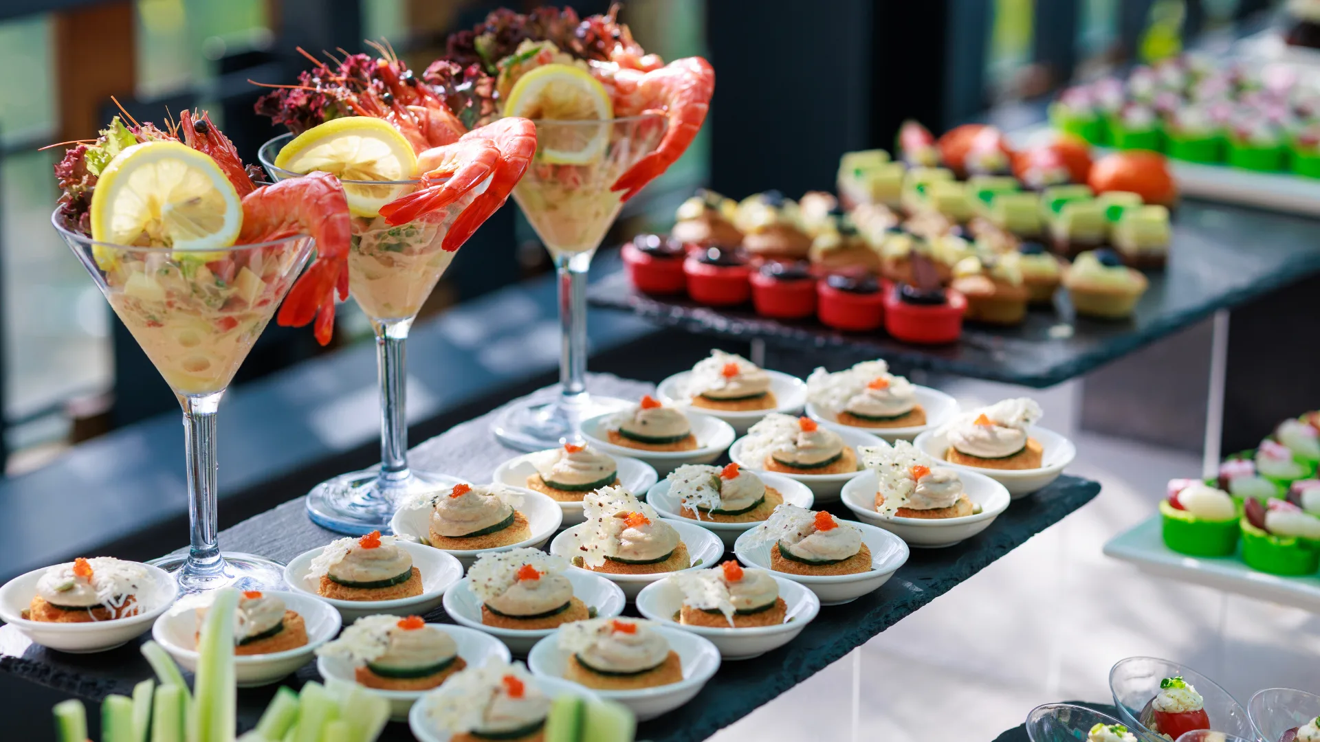 Luxurious food buffet 