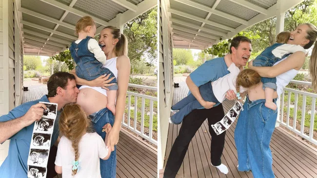 Sam Mac Rebecca James baby number three announcement