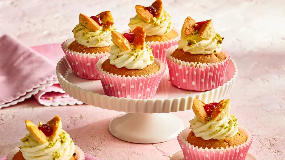 Plum and Pistachio Butterfly Cakes