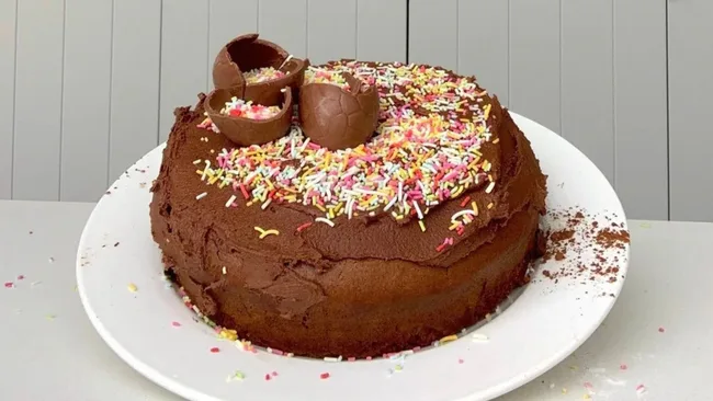 Mayonnaise Chocolate Easter Cake