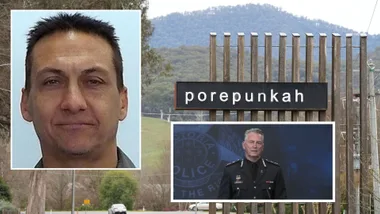 Dezi Freeman and Victoria Police Commissioner Michael Bush