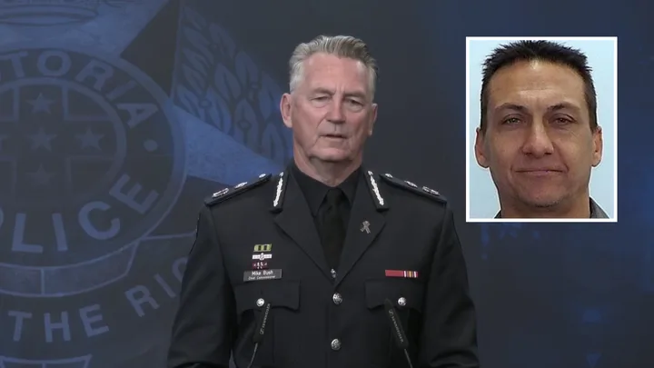 Dezi Freeman and Victoria Police Chief Commissioner Mike Bush