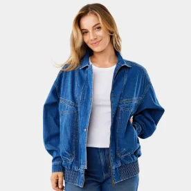 kmart Oversized Denim Bomber Jacket 