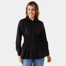 kmart Long Sleeve Shirred Waist Shirt 