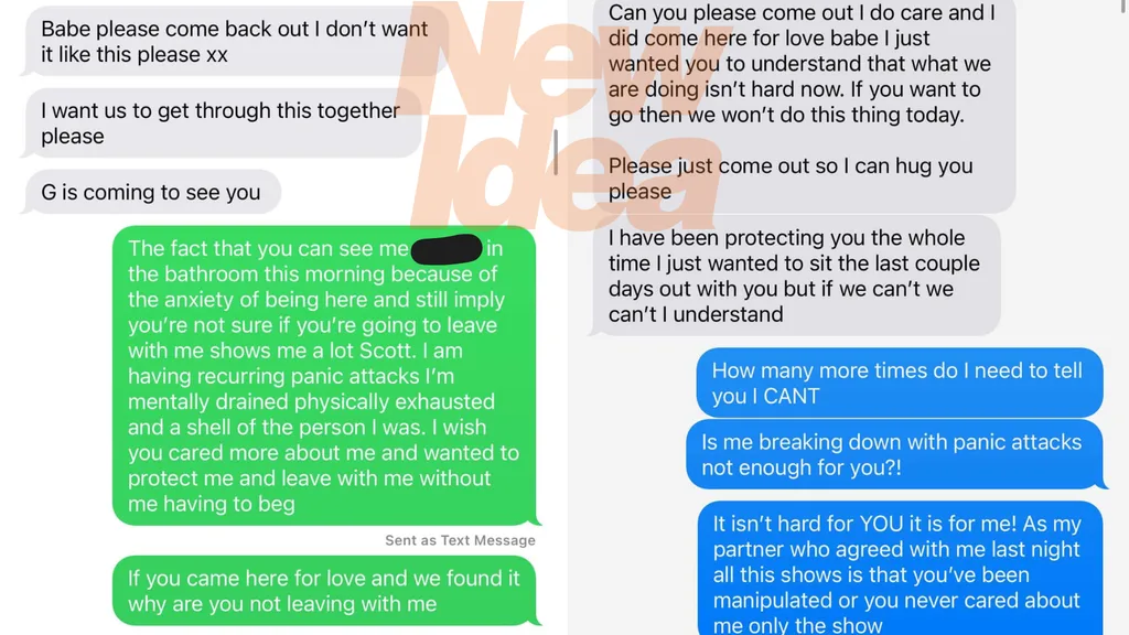 MAFS Gia Scott leaked texts