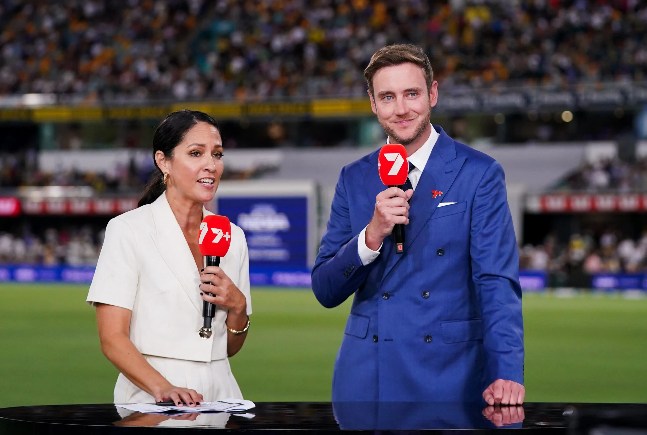 Mel McLaughlin, pictured with former England cricketer Stuart Broad