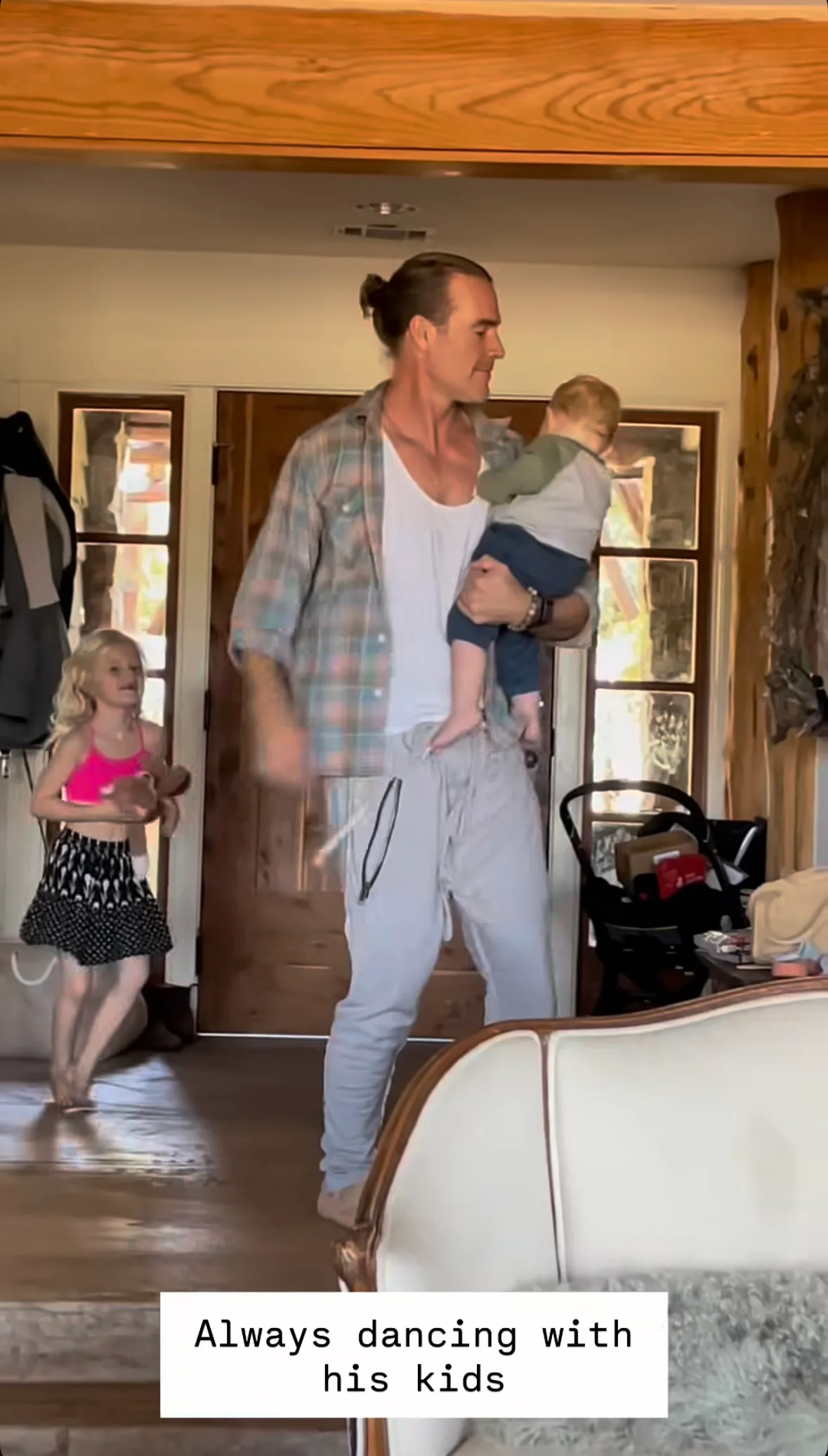 James Van Der Beek dancing with kids