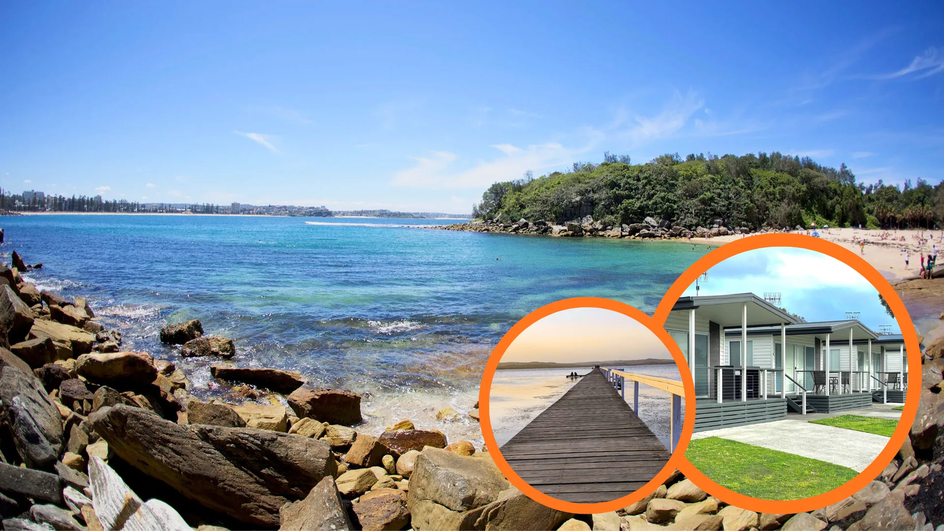 Waterside cabins in Long jetty