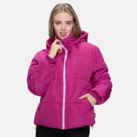 women wearing pink the oodie puffer jacket 
